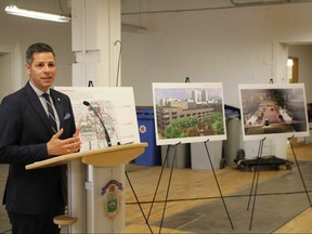 Mayor Brian Bowman speaks at an event to unveil a development strategy for the Northwest Exchange District and Chinatown on Monday, May 13, 2019. 
Joyanne Pursaga/Winnipeg Sun/Postmedia Network