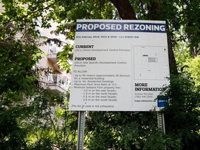 Klein would like to see new rezoning signs used in Winnipeg, similar to those used in Edmonton, pictured here.