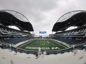 Blue Bombers' home, Investors Group Field, is seen prior to the first day of rookie training camp in Winnipeg on May 29, 2012.