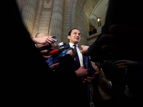 Manitoba political candidates with criminal convictions and other legal troubles will soon have to disclose their past before they can run for office. Manitoba NDP Leader Wab Kinew speaks to media following the delivery of Manitoba's 2019 budget, at the Legislative Building in Winnipeg, Thursday, March 7, 2019.