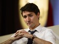 Prime Minister Justin Trudeau participates in an armchair discussion with Director of Canadian Affairs for Canada's Building Trade Unions (CBTU) Arlene Dunn at the 2019 CBTU Legislative Conference in Ottawa on Tuesday, April 30, 2019.