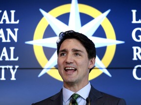 Prime Minister Justin Trudeau speaks during the official opening of Canada's Centre for Geography and Exploration, the new headquarters of The Royal Canadian Geographical Society at 50 Sussex Drive in Ottawa on Monday, May 13, 2019. THE CANADIAN PRESS/Justin Tang