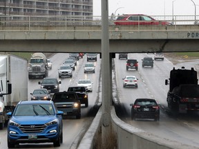 Traffic flows on Century Street under Portage Avenue in Winnipeg on Mon., April 30, 2019. Kevin King/Winnipeg Sun/Postmedia Network