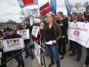 The Manitoba Health Coalition staged a rally at the Concordia Hospital, in Winnipeg on Wednesday. Chris Procaylo/Winnipeg Sun/Postmedia Network