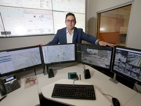 Jonathan Foord inside Winnipeg's $3.6-million Transportation Management Centre.