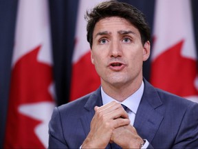 Prime Minister Justin Trudeau speaks during a news conference about the government's decision on the Trans Mountain Expansion Project in Ottawa, June 18, 2019. REUTERS/Chris Wattie