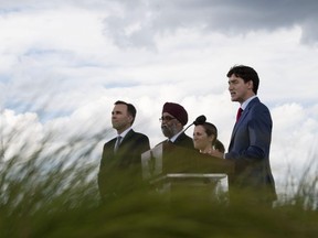 Canadian Prime Minister Justin Trudeau holds a press conference on the roof of the Canadian embassy in Washington, DC, on June 20, 2019NICHOLAS KAMM / AFP/Getty Images