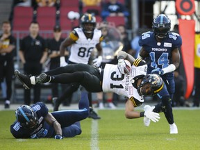 The Argonauts will look to bounce back from the humiliating season-opening loss against Hamilton when they face the Saskatchewan Roughriders in Regina Monday. (Jack Boland/Toronto Sun)