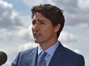 Prime Minister Justin Trudeau speaks to the media after meeting with the Mayor of Edmonton, Don Iveson, before delivering remarks to highlight the Municipal Infrastructure Top-Up at the Edmonton Convention Centre, May 10, 2019.