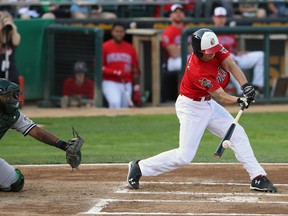 Winnipeg Goldeyes first baseman Kevin Lachance got his contract bought out by the Arizona Diamondbacks. (Kevin King/Winnipeg Sun)