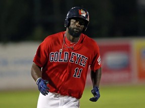 Goldeyes slugger Reggie Abercrombie had three RBI for a second time in three games in a 7-2 win over the Fargo-Moorhead RedHawks.