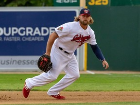 First baseman Kyle Martin made his debut with the Winnipeg Goldeyes on June 5, 2019. (DAVE MAHUSSIER/Winnipeg Goldeyes)