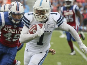 Receiver and Winnipegger Anthony Coombs (1) was released by the Toronto Argonauts on the weekend.
