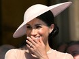Meghan, Duchess of Sussex attends a garden party at Buckingham Palace, in London, Britain May 22, 2018.