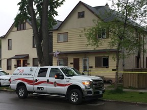 Winnipeg Fire Paramedic Service and Winnipeg Police Service vehicles at a scene of a fatal fire at a residence in the 500 block of Manitoba Avenue in Winnipeg on Saturday, June 1, 2019, at approximately 10:50 p.m. A deceased male in his 60's was located inside the residence.Two occupants of the residence had self-evacuated from the residence prior to emergency personnel arrival. One occupant was assessed by paramedics and was transported to hospital in stable condition.