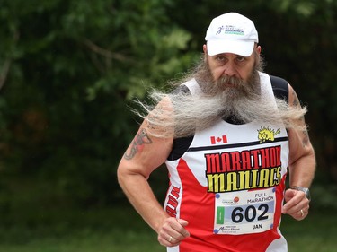 Jan Steenkamp from Regina keeps the flow going on Guelph Street during the Manitoba Marathon on Sun., June 16, 2019. Kevin King/Winnipeg Sun/Postmedia Network