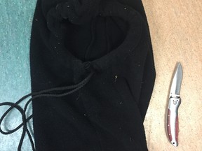RCMP released an image of a hood and knife that police said were recovered following a home invasion in the RM of St. Andrews, just north of Winnipeg, early Tuesday morning.