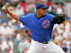 Pitcher Carlos Zambrano, formerly of the Chicago Cubs  now throws for the Chicago Dogs of the independent American Association  (JAMIE SQUIRE/Getty Images files)