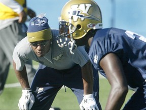 Bombers defensive secondary coach Less Browne keeps a close eye on the action during a Blue Bombers practice in October of 2004.
Winnipeg Sun file