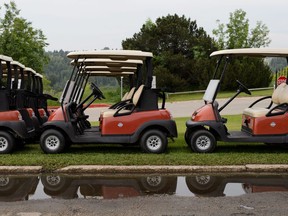 Golf carts sit ready before a tournament.
Ian Kucerak/Postmedia Network file