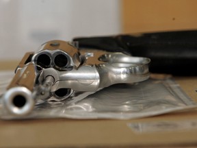 Police recovered a stolen .357 Magnum revolver was recovered from a recycling bin behind a house in the 900 block of Manitoba Avenue, after responding to report of gunshots in March 2016.