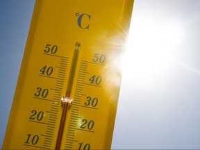 A thermometer indicating nearly 40 degrees Celsius in the sun
DAMIEN MEYER/AFP/Getty Images