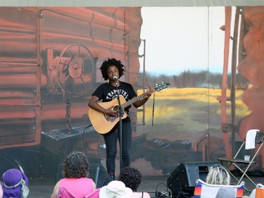 Sunny War peforms on the Little Stage in the Forest on the final day of the 46th annual Winnipeg Folk Festival at Birds Hill Provincial Park, north east of Winnipeg, Man., on Sunday, July 14, 2019.