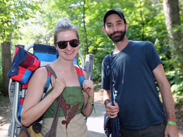 Winnipeg residents Lindsay Pawlyk and Steve Grouch hang out at the 46th annual Winnipeg Folk Festival at Birds Hill Provincial Park, north east of Winnipeg, Man., on Friday, July 12, 2019. This year's Folk Festival runs July 11 to 14, 2019.