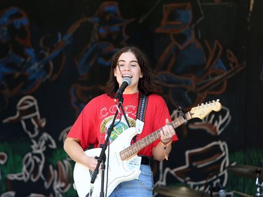 Winnipeg singer Erika Fowler performs on the Shady Grove stage as part of the Young Performers Program at the 46th annual Winnipeg Folk Festival at Birds Hill Provincial Park, north east of Winnipeg, Man., on Friday, July 12, 2019. This year's Folk Festival runs July 11 to 14, 2019.