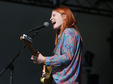 Winnipeg singer Taylor Janzen performs on the Main Stage to kick-off the 46th annual Winnipeg Folk Festival at Birds Hill Provincial Park, north east of Winnipeg, Man. on Thursday, July 11, 2019. The annual Festival runs July 11 to 14, 2019.