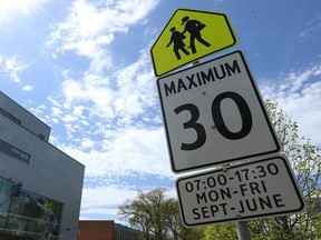 A reduced-speed school zone.
