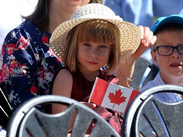 Alyssa Koval, 3, waits patiently during a special citizenship ceremony at Assiniboine Park in Winnipeg on Mon., July 1, 2019. Kevin King/Winnipeg Sun/Postmedia Network