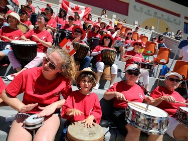 A Guinness World Record attempt for largest group drum roll (multiple venues) was attempted at the Chinatown Gardens on King Street in Winnipeg on Mon., July 1, 2019. Winnipeg was one of 11 communities coming together to vie for the record. Kevin King/Winnipeg Sun/Postmedia Network