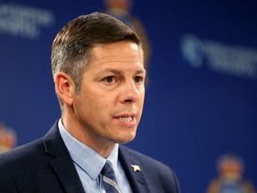 Mayor Brian Bowman speaks during a press conference to discuss the annual statistical report at Winnipeg police headquarters on Mon., July 22, 2019. Kevin King/Winnipeg Sun/Postmedia Network