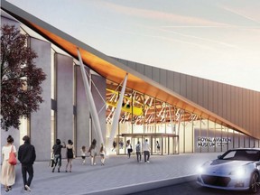 A conceptual drawing shows what the new Royal Aviation Museum of Western Canada in Winnipeg will look like once construction is completed.