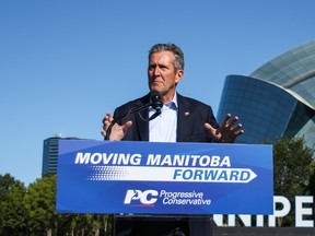 Manitoba Premier and PC Party Leader Brian Pallister promises an increase of $3 million towards tourism in the province if re-elected to government on Sept. 10. Pallister makes the announcement at The Forks in Winnipeg on Aug. 21, 2019. Danton Unger/Postmedia