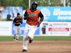 Reggie Abercrombie and the Goldeyes beat the Fargo-Moorhead RedHawks 7-5 yesterday. (Kevin King/Winnipeg Sun)