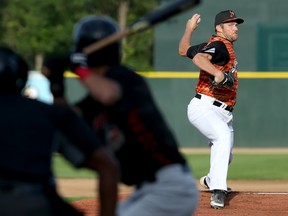 Forty-four of Goldeyes pitcher Kevin McGovern’s 50 wins have come in the American Association.  That total ranks fifth in league history, and the left-hander is just one win back of Kyle Ruwe and Richard Salazar who are tied for third with 45. (Kevin King/Winnipeg Sun)