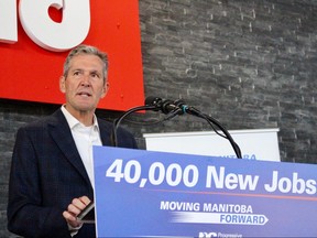 Progressive Conservative leader Brian Pallister announces his plan to create 40,000 jobs if elected for a second term as premier. Pallister made the announcement at an eCommerce business in Winnipeg on Friday, Aug. 16, 2019. Scott Billeck/Winnipeg Sun/Postmedia Network