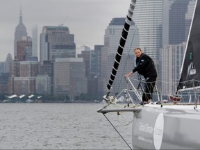 Swedish 16-year-old activist Greta Thunberg sails on the Malizia II racing yacht in New York Harbor as she nears the completion of her trans-Atlantic crossing in order to attend a United Nations summit on climate change in New York, U.S., August 28, 2019. REUTERS/Mike Segar     TPX IMAGES OF THE DAY ORG XMIT: NYK037