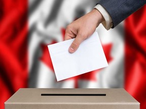 Election in Canada - voting at the ballot box