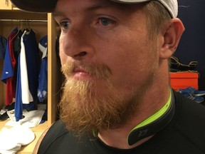 Winnipeg Blue Bombers linebacker Adam Bighill is trying out a device called the Q Collar (formerly known as the Bauer Neuroshield) to help protect himself against concussions. The 2017 CFL most outstanding player who has played in both the CFL and NFL, Bighill has worn in the last two games with the Bombers. Photo taken on Tuesday, Aug. 6, 2019. TED WYMAN/Winnipeg Sun/Postmedia Network