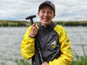Winnipeg's Naomi Stevens won Manitoba's first medal at the Western Canada Summer Games in Swift Current, Sask., capturing gold in the women's C-1 1,000 metres canoe event on Saturday