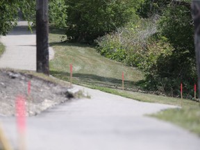 A pathway along the Assiniboine River. close to Polo Park, where police are investigating a recent aggravated assault where the victim later died.