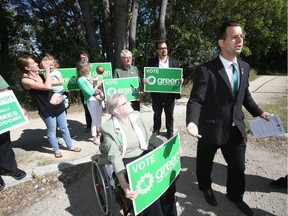 Manitoba Green Party leader, James Beddome, at a campaign event at a day care in Winnipeg. Tuesday, August 20/2019 Winnipeg Sun/Chris Procaylo/stf