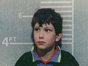 This handout photograph originally released by the Merseyside Police on Feb. 20, 1993 shows the custody photograph of Jon Venables.