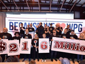 United Way Winnipeg announced its unprecedented $21.6 million goal on Friday, as hundreds of Winnipeggers came together and pulled for community at the 16th Annual United Way Winnipeg Plane Pull and Campaign Kickoff.