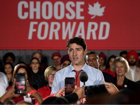 Canada's Prime Minister Justin Trudeau meets with supporters during an election campaign rally in Surrey, British Columbia, Canada September 24, 2019.
