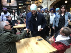 Federal NDP leader Jagmeet Singh greets Winnipeggers at The Forks market during a campaign stop on Tuesday, Sept. 24, 2019. Joyanne Pursaga/Winnipeg Sun/Postmedia Network