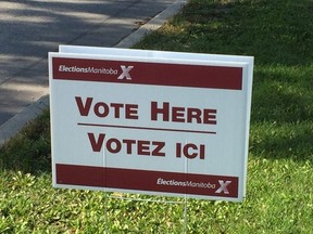 An Elections Manitoba sign